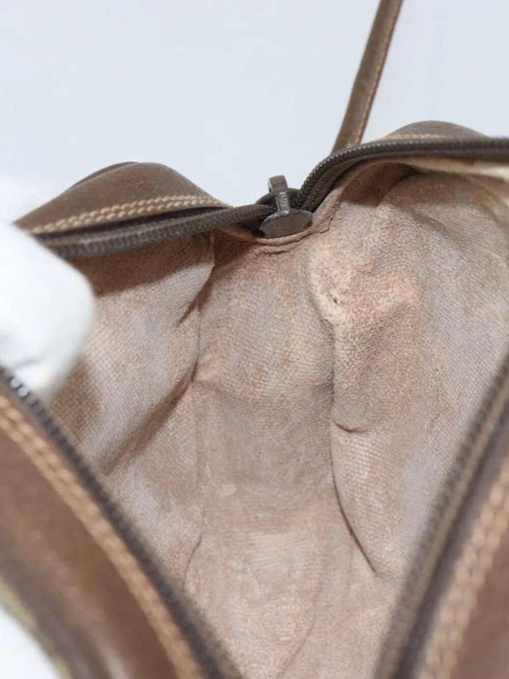 GUCCI GG Supreme Web Sherry Line Bag PVC Beige Gold 007 58 6112 1030 Auth 163653 - Picture 11 of 16